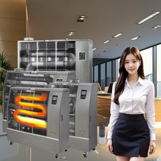 혀누닷컴 국산 저소음 업소용 원적외선 튜브 히터 주름관 곱창 난로 66m2 사무실 돈풍기 기름 백등유 공장 꺼짐예약 냄새없는 산업용 공업용, 8번.원적외선히터+온풍330m2