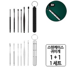 룰루랄라 1+1 스텐 케이스 귀이개 6종 세트, 1개