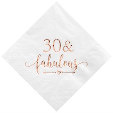 크리스키 3겹 30 앤 패뷸러스 칵테일 냅킨 로즈 골드 여성 Crisky 3-Ply 30 and Fabulous Cocktail Napkins Rose Gold for Women, 1개