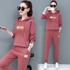 에쥬아 후드맨투맨 상하세트 캐주얼 엄마옷 맨투맨+배기팬츠 트레이닝세트