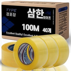 삼한 경포장 OPP 박스테이프 100M, 투명, 40개