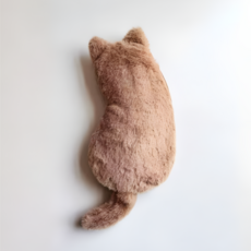 보들보들 고양이 뒷모습 파우치 필통 연필 케이스, 브라운