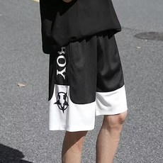 休閒短褲男韓版日系青少年短褲夏季潮牌拼接撞色寬鬆直筒運動短褲 籃球短褲 跑步短褲
