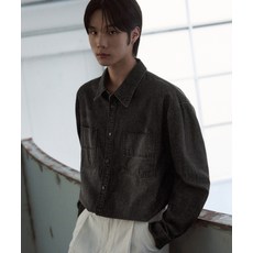 [아워데이즈] 카디프 투포켓 워싱 데님 긴팔 셔츠 [BLACK]