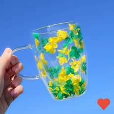 공예품 프리저브드플라워 수국 이중 유리컵 만들기 diy, 단색_핑크_핑크