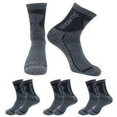 남녀공용 등산 스포츠 중목 장목 양말 흡한 쿠션 양말 4켤레, 4개, 01 그레이