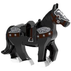 반지의제왕 주요캐릭터&말 세트 호환블럭 브릭미니피규어 취미/수집/장식/컬렉션용 커스텀 블록피겨, RING0302. 말(블랙1), 1개