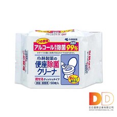 日本小林製藥 浴廁 抽取式 去汙 馬桶座 清潔 濕紙巾補充包50入/袋 本品不含翻蓋式圓罐, 1個