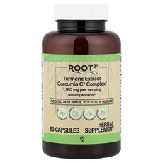비타코스트 루트2 터메릭 추출물 커큐민 C3 컴플렉스 Vitacost Root2® Turmeric Extract Curcumin C3 60정, 1개