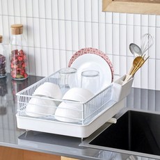 베네 물빠짐 식기건조대, 1개, white, 1단