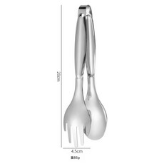 DFMEI 304不鏽鋼加厚自助餐分菜夾麪包夾燒烤肉夾食物食品夾子鐳射, 1個, 201#亮光:本色