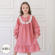 안나D(면) 유아 아동 여아 체크 원피스 잠옷