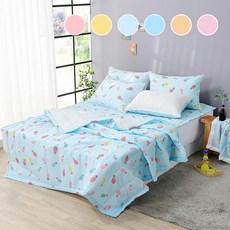 국내생산 시어서커 양면 냉감 여름 홑/누빔이불세트 SS Q 6colors