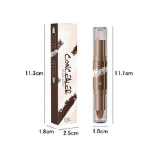 쉐이딩 스틱 더블 헤드 코그림자 하이라이트 펜 컨투어 펜 노즈 섀도우 크림 타입 입체 메이크업 초보자용 간단 휴대용 01# 밝은 피부톤, 1개, 상세페이지 참조