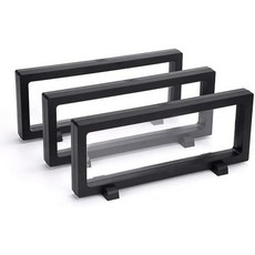 도전 동전 메달 견본 목걸이 홀더 보석 한 3Pcs 재사용 주최자에 케이스 디스플레이 부동 가능한 대 스토리지 스탠드 상자, 23x9x2cm (Black)