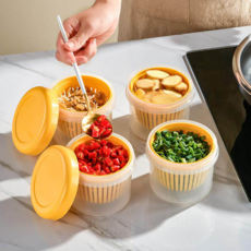 廚房保鮮盒 蔥花分裝盒 密封收納盒 瀝水保鮮 冰箱收納, 白色