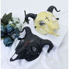 西門町發光派對屋 邪教羊頭面具 發光面具 派對面具 萬聖節面具, 米色, 1個