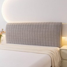 泰迪絨格子牀頭罩 玫瑰粉 1.6M 適用65cm高床頭, 泰迪絨格子 純色款 淺灰色,長1.2m 牀頭高65釐米內通用, 1個