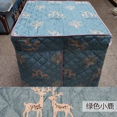 現代簡約方形烤火桌布 加厚夾棉 烤火罩 長方形桌布罩 四方套子 FXBOMGT01A, 1個, 烤火罩綠色小鹿（雪白夾棉）,長65*寬65*高66釐米