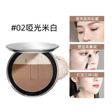 UNNY 三色修容盤 鼻影眼影臉部輪廓修飾 #02啞光米白色, 1個, #02 啞光米白色~25/11