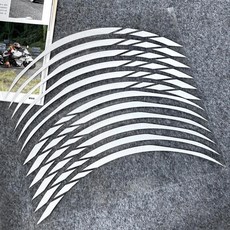 오토바이 휠 스트라이프 데칼 반사 스티커, 1개, 4. Silver