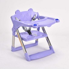 寶寶餐椅可摺疊便攜式兒童餐桌凳子多功能家用嬰幼兒吃飯靠背座椅, 薰衣草紫（安全帶+坐墊+萬向輪）
