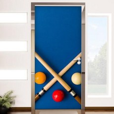 아트박스/꾸밈 am235-파란배경당구_현관문시트지, 3.공네개, 3.공네개