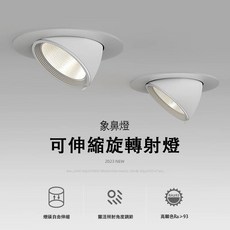 【Kashine】LED射燈 象鼻燈 嵌入式投射燈 可調角度 聚光客廳吸頂燈 5W/7W/10W/12WCOB晶片投射, 1個, 15w（95 開孔）,暖光 3000k