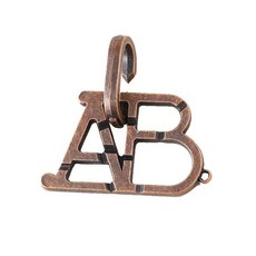 지혜의고리 감옥 퍼즐 고리 도금 게임 브레인 골든 자물쇠 퀘스트 두뇌, 1개, 분홍 레드 ABC 잠금 중난이도, 1피스