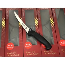 工具家達人 台灣製 六協德國鋼出骨刀 剃骨刀 刻骨刀 日式串燒 雞肉刀 骨透角 剃骨刀 剔骨刀 露營刀, 1個, 8321T64 彎剔骨刀