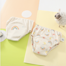 寶寶學習褲 親膚透氣 卡通圖案 褲型設計 加強吸水層 可重複清洗, 新網眼款彩虹組, 1套