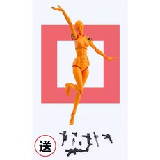 프리미엄 스케치인형 전신 구관인형 포즈 남성 구체관절, 1개, 2.0 오렌지 여성형 / 무기팩+스탠드
