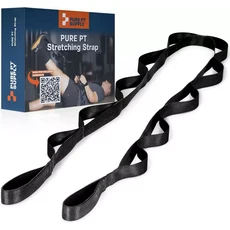 Pure PT Supply 10루프 순수 PT 스트레칭 스트랩 비탄성 요가 부상 및 유연성을 위한 물리사 승인 프리미엄, 추출 불가, 1개