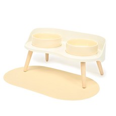 헬로우펫 강아지 밥그릇 고양이 애견 반려동물 식기 물그릇 2구, 버터 옐로우, 1개, 10cm