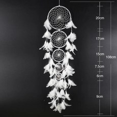 순수한 흰색 깃털 Dreamcatcher - Boho 홈 장식을 위해 매달려 여분의 긴 배경 부족 천장 아메리카 원주민, 02 MS6962C, 01 4XL