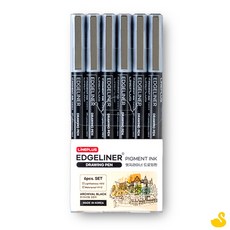 GOS 사인펜 엣지라이너 드로잉펜 6조세트 어반스케치펜