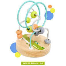 아이넷토이 애니멀 우든 롤러코스터 아기 원목 장난감, 롤러코스터 악어, 1개