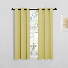 NICETOWN 침실용 단열 쇠고리 암막 커튼 (패널 2개 폭 106.7 x 길이 160 cm(42 x 63 인치) 그레이)