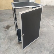 이동식 랙케이스 스피커 수납장 앰프 콘솔 수납 오디오, 1개, 16U 앰프 랙 전면 원목 도어 포함