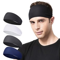 남녀공용 스포츠 헤어밴드 땀흡수 헬스 운동 머리띠, 네이비, 1개