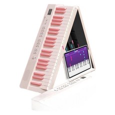 휴대용디지털피아노 연습용 전자 접이식 88건반 핑크 88키 화이트 입문용 초보자, 1개, g. 블루투스 모델 세트, 5 오리지널백 세트