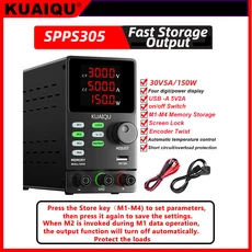 파워서플라이 dc전원공급장치KUAIQU Lab 전원 공급 장치 300W 30V 120V 가변 전압 조정기 벤치 스위칭 프, 03 SPPS305(30V5A), 02 220V EU Plug