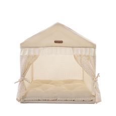 [앨리펫] 밀크 쿠션 펫하우스 강아지 고양이 텐트 쿠션 하우스 숨숨집, 1개, 베이지