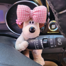 ALFRIENDS 자동차 깜빡이 인형 와이퍼 강아지인형, 14.와이퍼 핑크체크리본, 1개