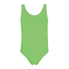 SHEKINI Girls Solid Bathing Suits Kids One Piece Swimsuits U Neck Cute Swimwear(Hot Green 3T), Hot Green