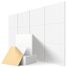 방일 착형 문소음방지 현관문 원룸 오피스텔 아파트 흡음판 방음판 흡음재, 흰색(30*30cm), 12개