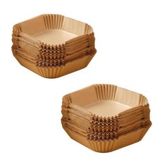 100入 羊皮紙 空氣炸鍋紙墊 拋棄式不沾烤箱烘焙紙 (6.7英吋), 200 個 8 * 8 英寸, 1個