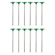 Stansport 10인치 스틸 T-탑 텐트 말뚝 12팩, Stansport 10인치 스틸 T-탑 텐트 말뚝, 1