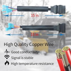 Lucklick Boss 쟁기 부품용 13핀 커넥터 제설기 부품 커넥터 교체 MSC04753 MSC04754용 배선 하네스 수리 키트 블레이드용 (방풍 및 방수 뚜껑 2개, Lucklick Boss 쟁기 부품용 13핀 커넥터,