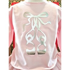 토슈즈 긴팔 티셔츠(실버패치) 유아발레 주니어발레